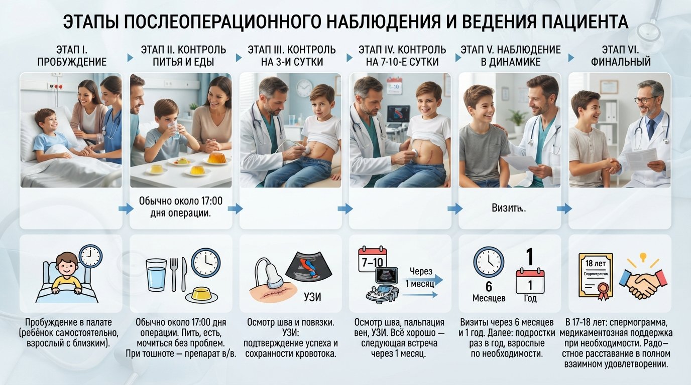 Послеоперационный период: схема этапов наблюдения после микрохирургической операции